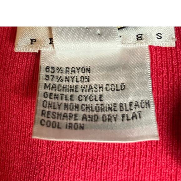 Talbots Petites Women's Punch Pink Button Front 3/4 Slv Sweater Cardigan Size M - Picture 10 of 10